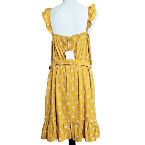 Lauren Conrad Yellow and White Polka Dot Wrap Dress - Picture 3 of 4